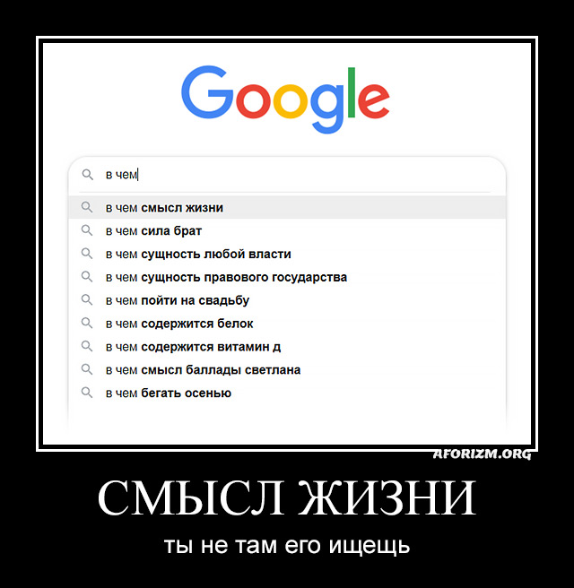 Смысл жизни. Ты не там его ищешь. Демотиватор
